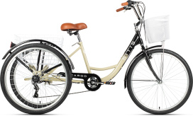Велосипед трехколесный SITIS CARGO рикша 26" (2025) Black-Khaki