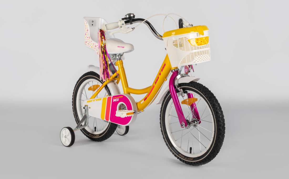 Велосипед SITIS MARIE 16 (2025) Yellow-Purple-White
