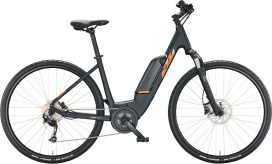 Электровелосипед KTM MACINA CROSS A410 US Black Matt-Orange-Grey